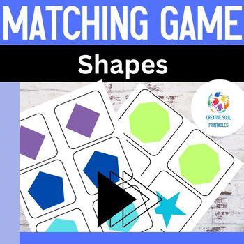 Shapes Matching Game, Memory Game by Creative Soul Printables | TPT