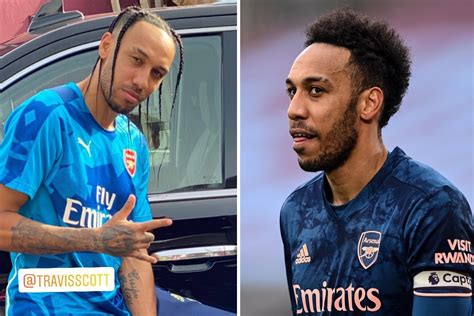 Arsenal captain Aubameyang gets dramatic new braided hair style inspired by rapper Travis Scott ...