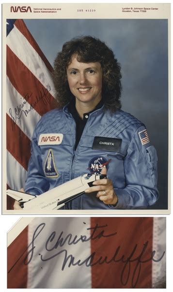 Lot Detail - Challenger Astronaut Christa McAuliffe Signed 8'' x 10 ...