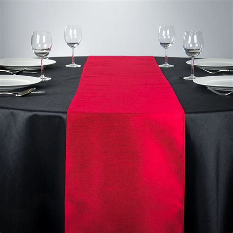 14 x 108 in. Shantung Silk Table Runner Red | Table runners, Black ...