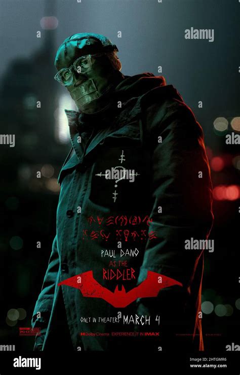 THE BATMAN, US character poster, Paul Dano as The Riddler, 2022. © Warner Bros. / Courtesy ...