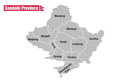 Map of Gandaki Pradesh with district names | Clipart Nepal