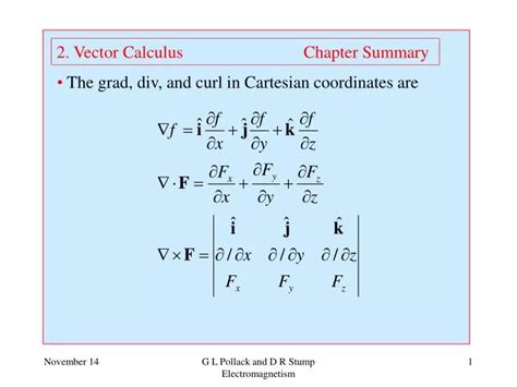 PPT - 2. Vector Calculus Chapter Summary PowerPoint Presentation, free download - ID:6573375