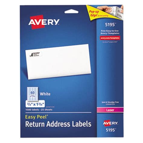 Avery Easy Peel Return Address Labels, Sure Feed Technology, Permanent ...