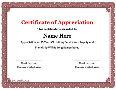 30 Free Certificate of Appreciation Templates and Letters