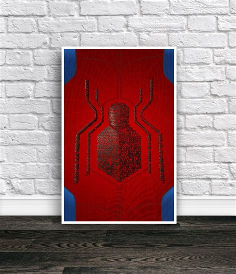 Spider-Man Art Print Marvel MCU Word Art Typography Poster | Etsy