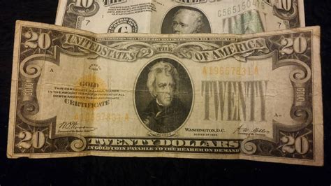 A 1928 Twenty Dollar Bill with Gold Certificate. : pics