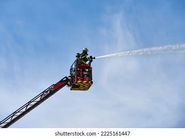 Firefighter Action On Large Scale Stock Photo 2225161447 | Shutterstock