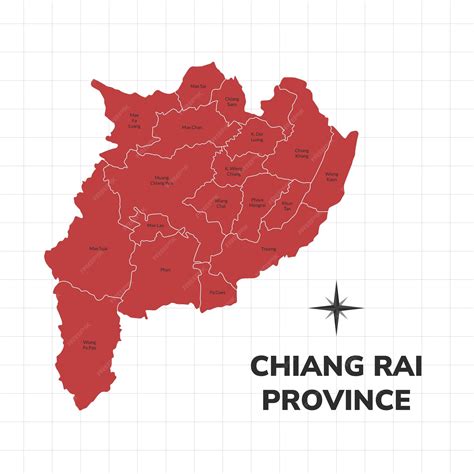 Premium Vector | Chiang Rai Province map illustration Map of the province in Thailand