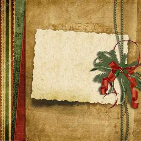 Vintage Christmas background with old card Stock Photo by ©chiffa 10100265