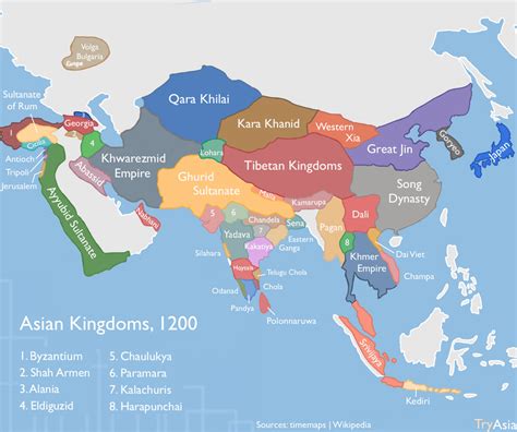 Asia in the year 1200 : r/MapPorn