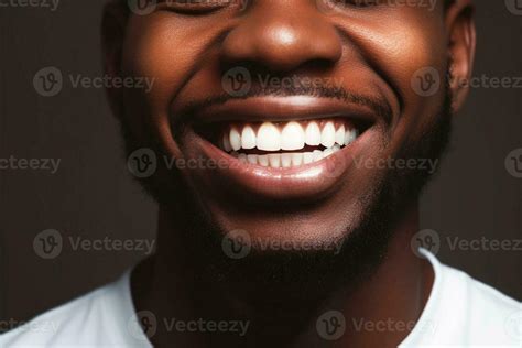 African Smile. White teeth of a black man in close-up. 23372444 Stock ...