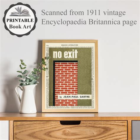 Printable 'No Exit' Book Cover Poster by Jean Paul | Etsy