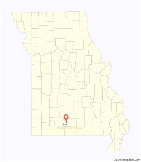 Map of Ava city, Missouri