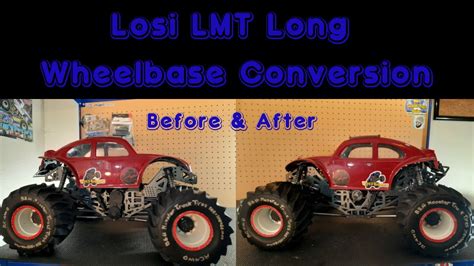 Losi LMT Long Wheelbase Conversion Before & After - YouTube