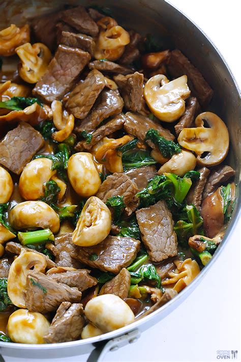 Ginger Beef, Mushroom & Kale Stir-Fry - (Free Recipe below)