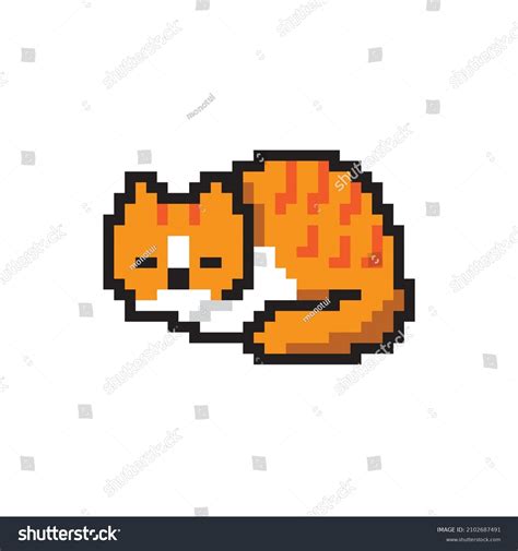 Pixel Art Orange Cat 8bit Stock Vector (Royalty Free) 2102687491 ...