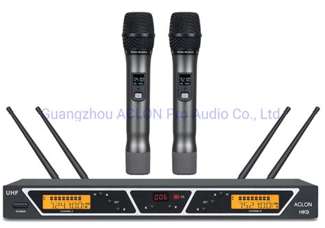 Professional Wireless Vocal Mic Set 2 UHF Dynamic Handheld Wireless Microphone - Line Array and ...