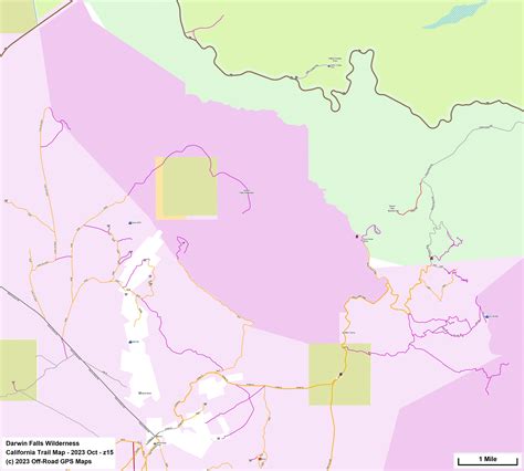Darwin Falls Wilderness - California Trail Map