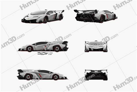 Lamborghini Veneno 2013 Blueprint Template - 3DModels.org