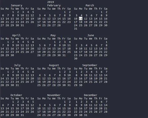 5 Examples of Cal Command in Linux