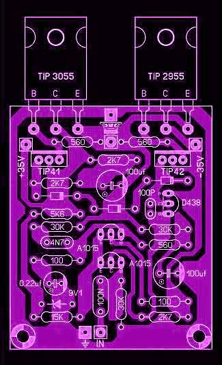 OCL Power Amplifier 50Watt - Electronic Circuit