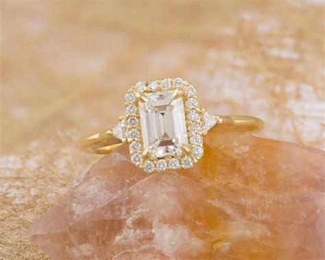 Emerald Cut Diamond Halo Engagement Ring : Arden Jewelers