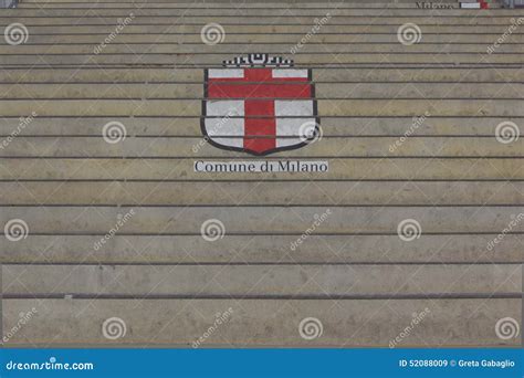 Comune Di Milano Logo Painted on the Stairs Editorial Stock Image ...