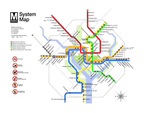 Washington DC Map Metro Map Print Poster - Etsy