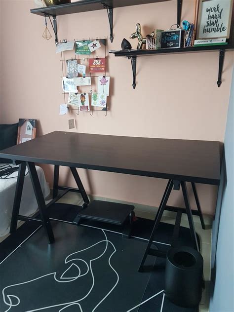 Black Ikea Trestle Table / study desk TABLE ONLY, Furniture & Home Living, Furniture, Tables ...