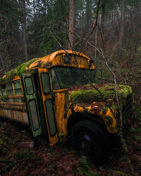 Abandoned school bus [OC] [1639x2048] : r/AbandonedPorn