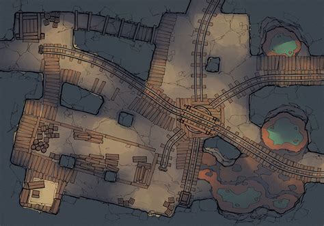 The Thermal Mines (Part 1) 16x22 Battle Map by 2-Minute Tabletop