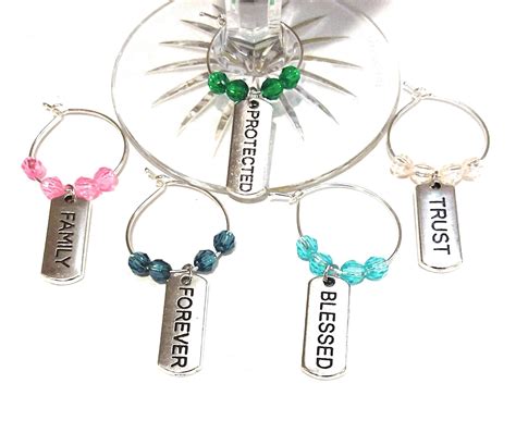 Inspirational Wine Charms - Blessed - 5 pack