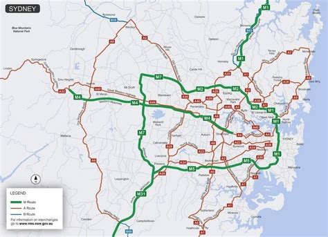 Sydney toll roads map - Map of sydney toll roads (Australia)