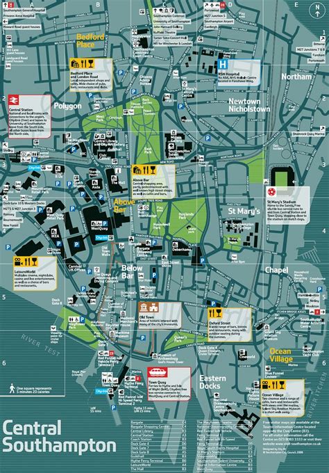 Map of Central Southampton, UK | Southampton map, Area map, Southampton