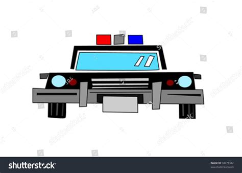 Police Car Illustration Vector Front View Stock Vector (Royalty Free ...