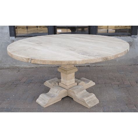 Round dining table in refectory style – oak table top – G014 - DT69