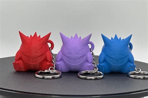 3D Printed Gengar Keychain 3D Printed Pokemon Keychain Gengar - Etsy