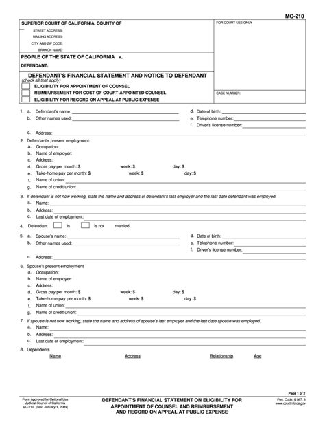 Judicial Council Form Mc 210 Fill Online Printable Fillable Blank ...