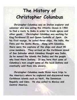 Columbus Day - The History of Christopher Columbus | TPT