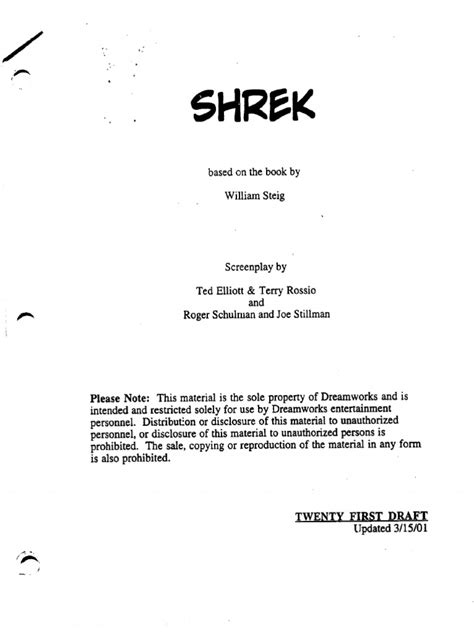 Shrek - Script PDF | PDF