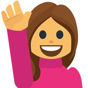 Woman raising hand emoji clipart. Free download transparent .PNG | Creazilla