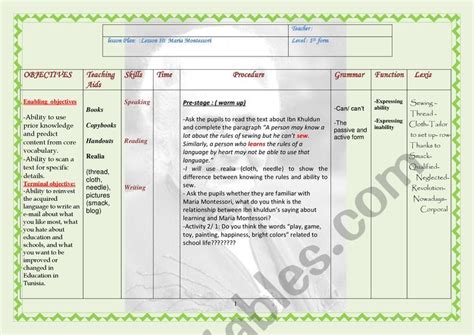 10 Montessori Lesson Plan Template - Template Guru