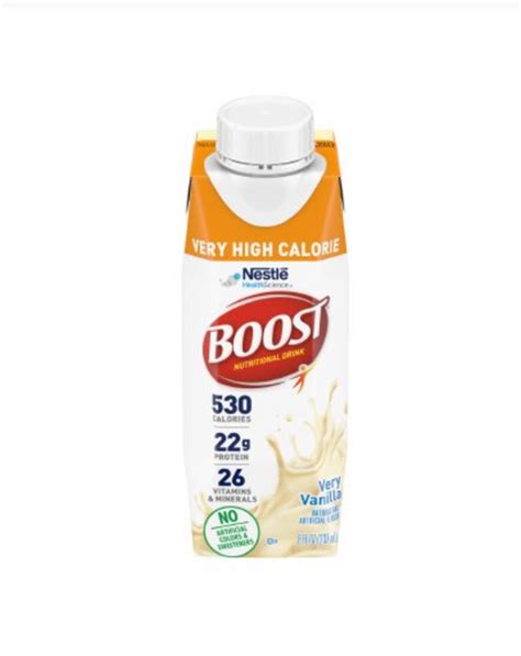 Boost® Very High Calorie Very Vanilla Flavor 8oz - Case of 24 | Medical ...