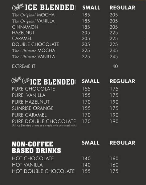 The Coffee Bean Menu / The Coffee Bean And Tea Leaf Dhaka City ...