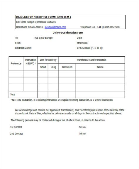 FREE 8+ Sample Delivery Confirmation Forms in MS Word | PDF