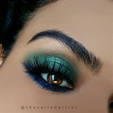 Green and Blue Glam Smokey Eyes Tutorial (just 7 steps) - The Veiled Artist