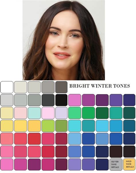 Megan Fox Bright Winter | Bright winter, Clear winter palette, Cool winter color palette