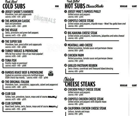 Jersey Mike's Subs Menu, Menu for Jersey Mike's Subs, Far West Side, San Antonio - Urbanspoon/Zomato