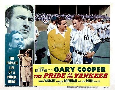 "THE PRIDE OF THE YANKEES" MOVIE POSTER FROM FILM (REPRINT) 11X14 PHOTO (MP-017) | eBay